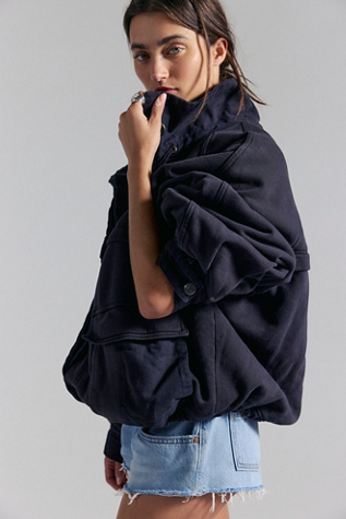 Женская куртка Free People Jojo Washed Oversized Funnel-Neck, цвет: Чёрный — фото 3