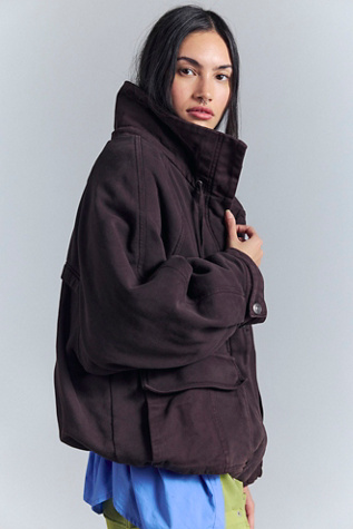 Jojo Washed Oversized Funnel-Neck Jacket