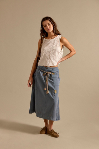 We The Free Sibyla Midi Skirt at Free People in Blue, Size: US 2