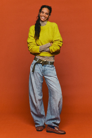 We The Free Highland Low-Rise Bowed Jeans