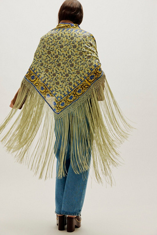 Amara Finge Silk Sarong by Free People in Yellow