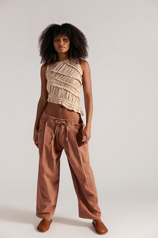 Chambers Laidback Pull-On Pants by Free People in Orange, Size: M