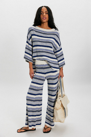 Over The Rainbow Sweater Co-Ord by free-est at Free People in Nautical Blue Combo, Size: Medium