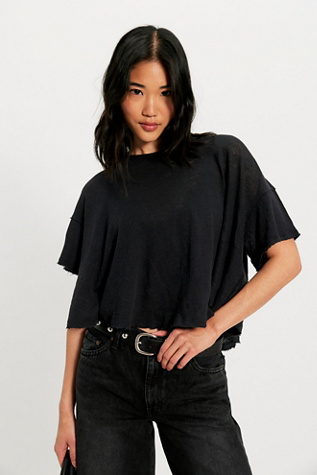 We The Free Elsie Swing Tee at Free People in Black, Size: L