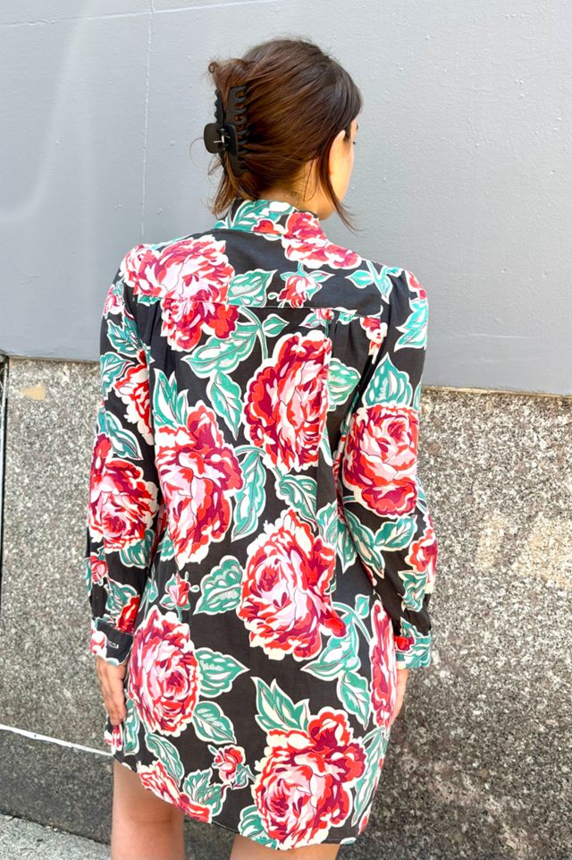 1940’s Cotton Floral Print Shirtdress Selected by Nomad Vintage #1