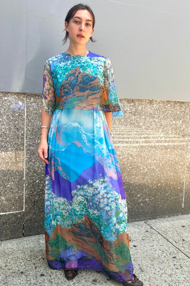 1960-70’s Landscape Print Gown Selected by Nomad Vintage #2
