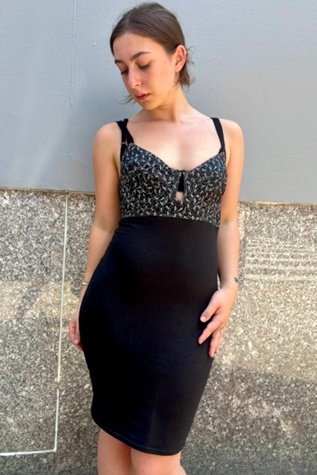 1996 Junior Gaultier Embroidered Skeleton Bustier Dress Selected by Nomad Vintage