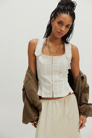 Bridgette Corset Top by Free People in White, Size: S