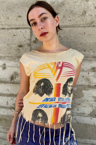 Vintage Van Halen Carnal Knowledge Tee-Shirt with Fringe Bottom Selected by Nomad Vintage