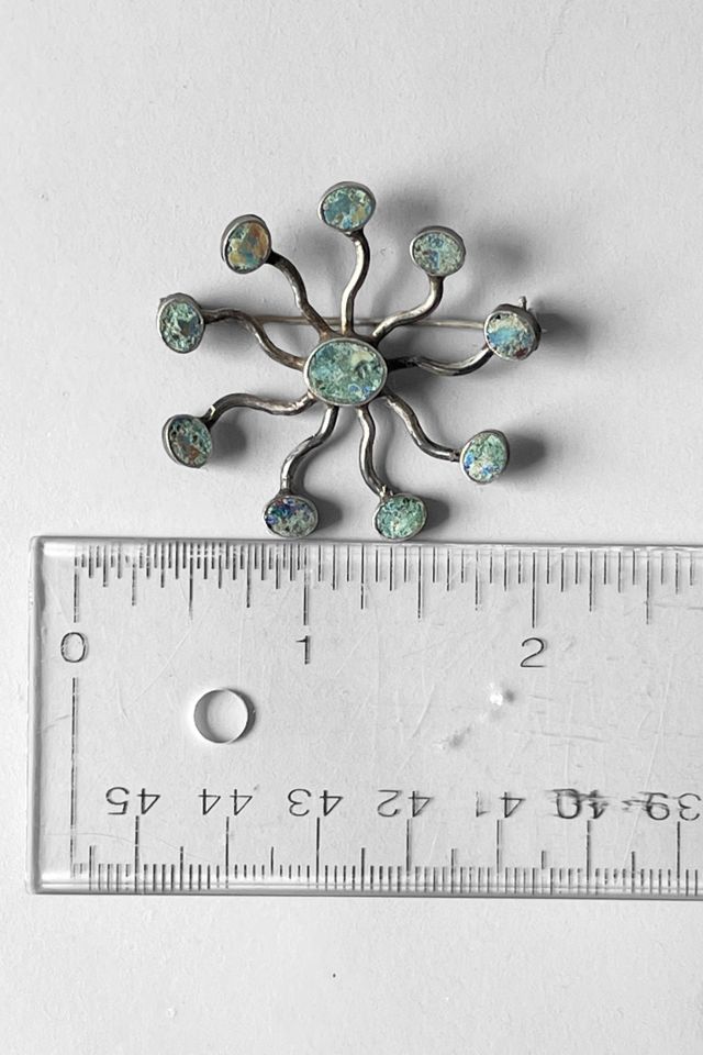Vintage Mid-Century Modernist Sterling Silver Taxco Starburst Brooch Selected by MARMALADE #2