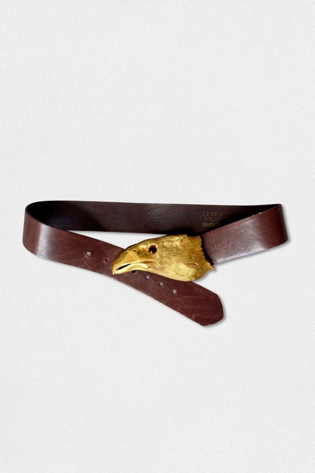 70s Vintage Signed Christopher Ross Giant Eagle Leather Belt Selected by MARMALADE #1