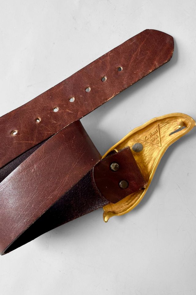 70s Vintage Signed Christopher Ross Giant Eagle Leather Belt Selected by MARMALADE #2