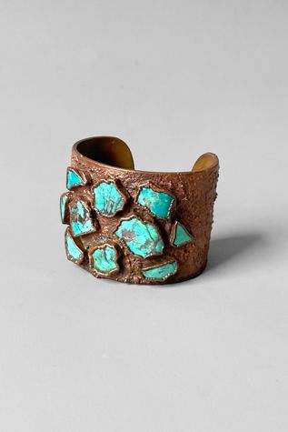Vintage 70s Copper Brutalist Cuff Bracelet Selected by MARMALADE
