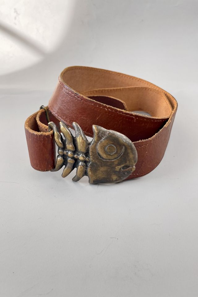 70s Signed Sculptural Brass FishBone Belt Selected by MARMALADE #1