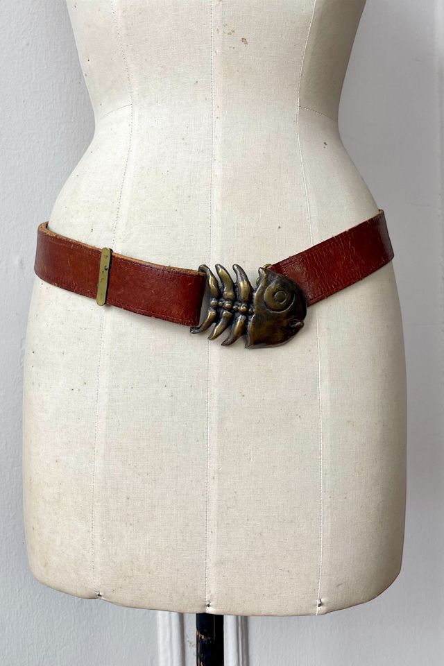 70s Signed Sculptural Brass FishBone Belt Selected by MARMALADE #2