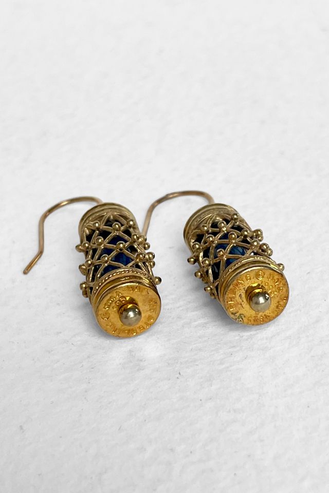 Vintage 90s 24K Gold Plated Sterling Silver Ancient Revival Cage Bead Earrings Selected by MARMALADE #2