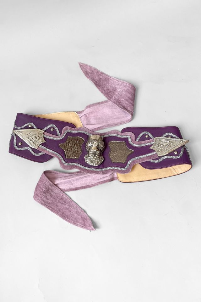 80s Maximalists Purple Patchwork Leather Sultan Belt Selected by MARMALADE #2
