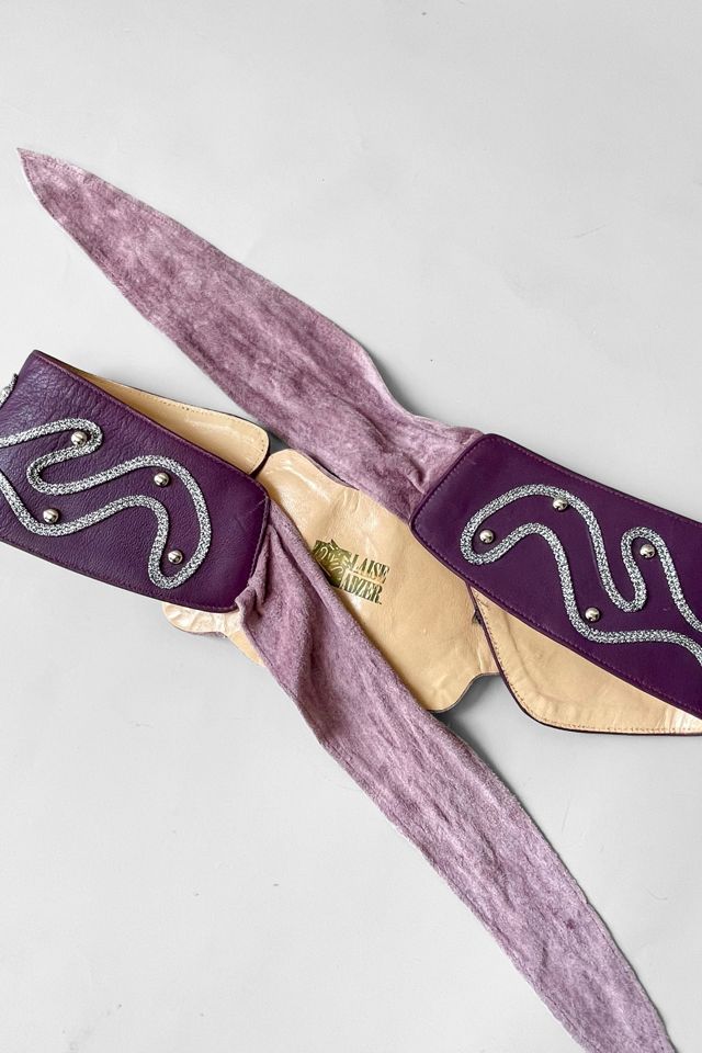 80s Maximalists Purple Patchwork Leather Sultan Belt Selected by MARMALADE #3
