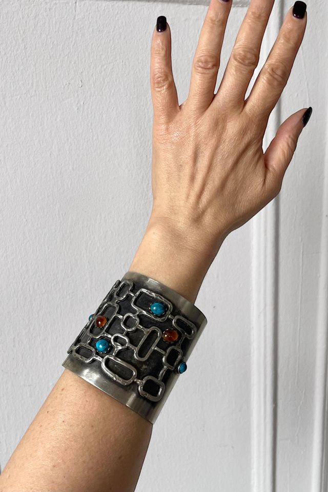 Vintage 70s Brutalist Silver-Tone Giant Cuff Bracelet Selected by MARMALADE #2