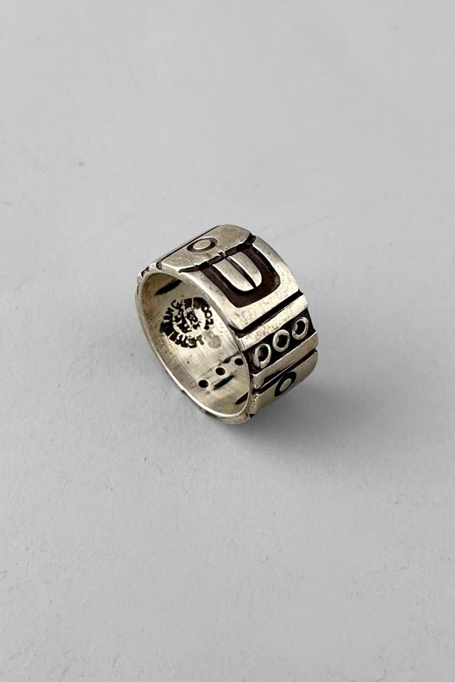 Vintage Sterling Silver Bird Spirit Graphic Band Ring Selected by MARMALADE #1