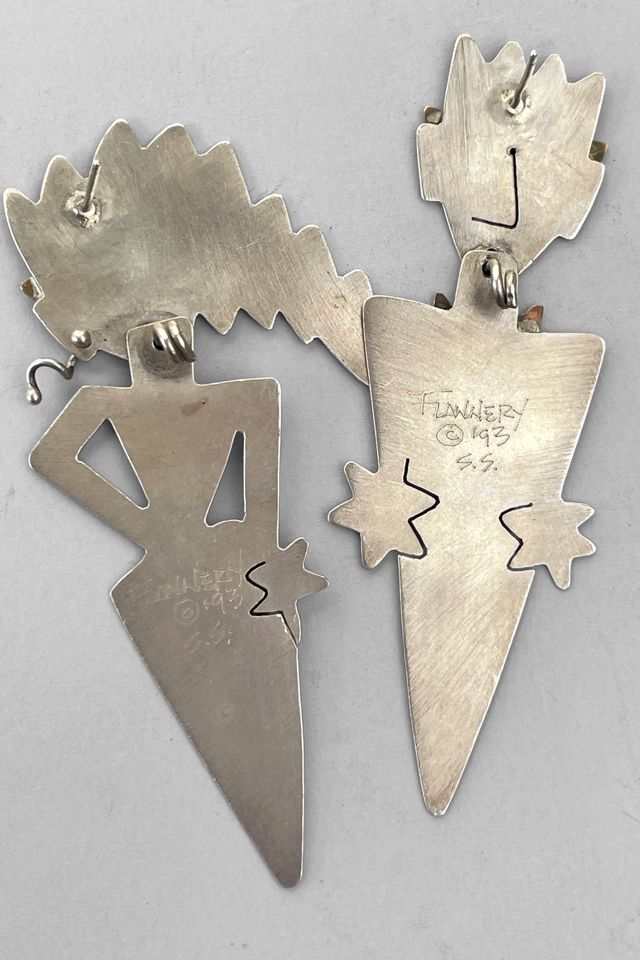 Vintage 80s Articulating Sterling Silver New Wave People Earrings Selected by MARMALADE #2