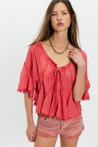 Michelle Blouse by Free People in Orange, Size: XL