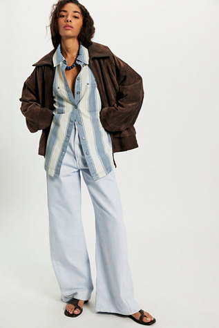 Женский топ We The Free Crossroads Striped Button Down, цвет: Индиго комбинированный — фото 4