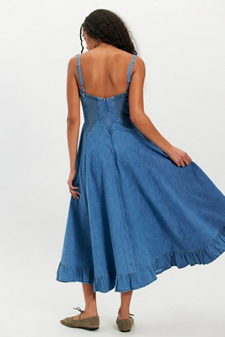 Женское платье Free People Another Season Denim Midi, цвет: Синий — фото 2