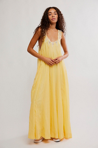 To The Moon Maxi Dress by Free People in Yellow, Size: M