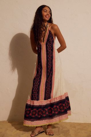 chinese dress ladies Free People Women's Bluebell Maxi, Cherry Combo, L at Amazon Women's  Clothing store main image 0