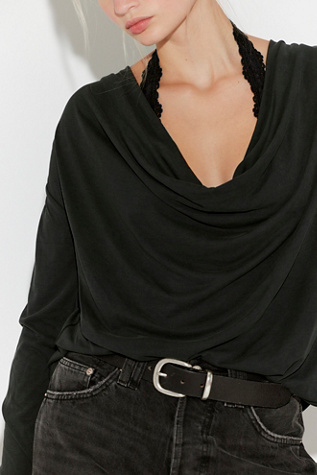 Женский топ Free People Jane Draped Long Sleeve Top, цвет: Чёрный — фото 3
