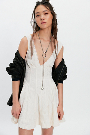 Can’t Help It Mini Dress by Free People in White, Size: S
