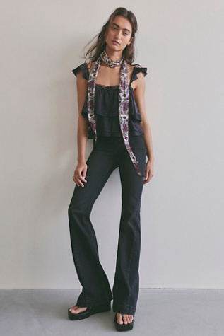 We The Free Alamo Low-Rise Flare Jeans at Free People in Black, Size: 33