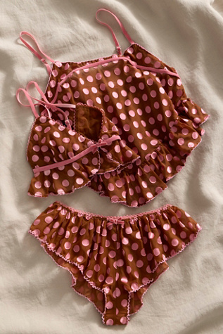 Frosted Dot Flutter Cami by Intimately at Free People in Brown, Size: L