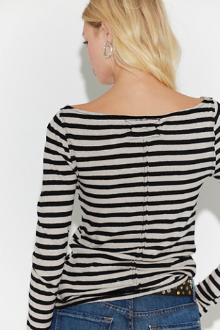 Женский топ We The Free Most Loved Striped Long Sleeve, цвет: Серый — фото 5