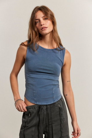 We The Free Iconic Boat Neck Jersey Tank Top at Free People in Blue, Size: L - Boat Neck