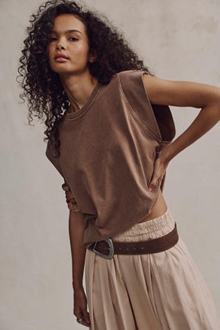 We The Free Atlas Muscle Tee at Free People in Chocolate Mousse, Size: Medium