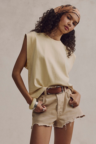 We The Free Atlas Muscle Tee at Free People in Straw, Size: XS