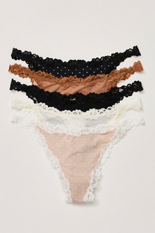 Charlie Lace Microfiber Thong 5-Pack