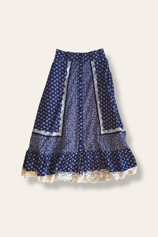 Vintage 1970's Gunne Sax Floral Prairie Skirt Selected By Afterlife Boutique #2