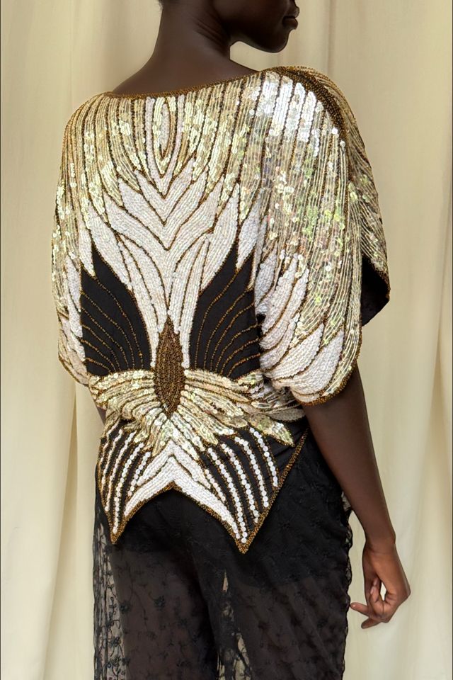 Vintage 1970's Sequins Beaded Top Selected By Afterlife Boutique #1