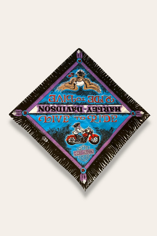 Vintage 1980's Deadstock Live To Ride Motorcycle Bandana Selected By Afterlife Boutique