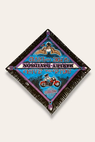 Vintage 1980's Deadstock Live To Ride Motorcycle Bandana Selected By Afterlife Boutique