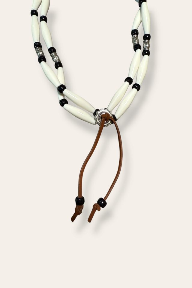 Vintage 1990's Beaded Concho Suede Western Style Necklace Selected By Afterlife Boutique #2