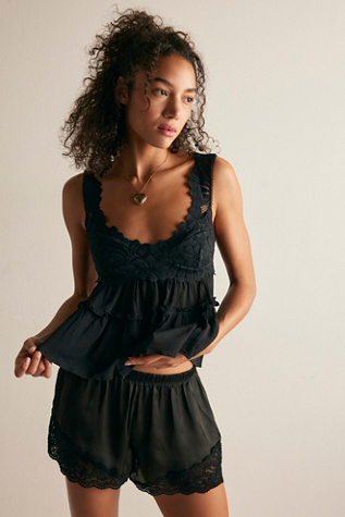 Petal Party Shapeless Cami by Intimately at Free People in Black, Size: Large