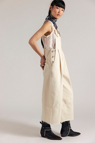 We The Free Rambler Overalls at Free People in White, Size: L