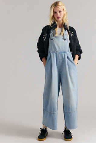 We The Free Rambler Overalls at Free People in Light Wash, Size: XL
