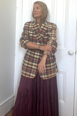 Vintage Plaid Madras Lightweight Blazer Selected by KA.TL.AK
