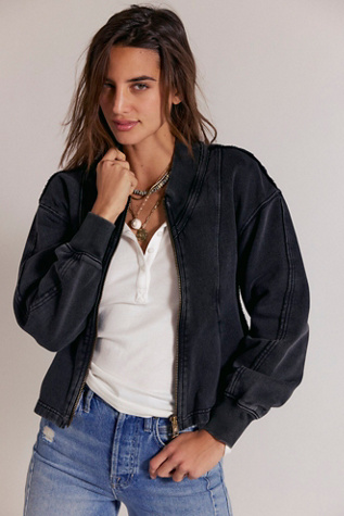 Ziggy Zip-Up by Free People in Black, Size: XS