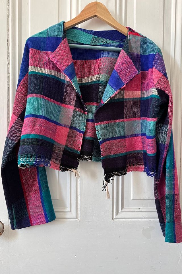 Vintage Handmade Plaid Cropped Woven Bolero Selected by KA.TL.AK #1
